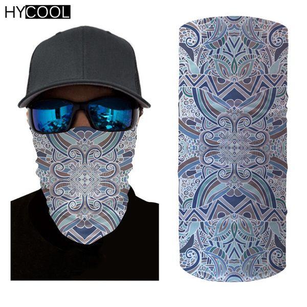 

hycool bohemian pattern style printed hiking neck cover ring headband balaclava washable cycling outdoor headwear riding scarf, Black