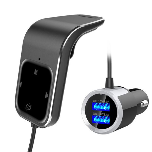 

navigation voice music control dual usb charger bluetooth touch screen led fm transmitter car fast charging call mp3 player
