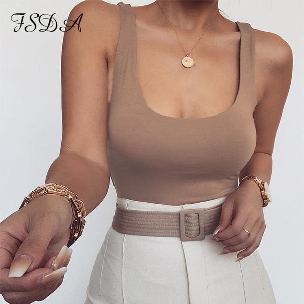 

fsda o neck women sleeveless bodysuit black 2020 summer body backless casual off shoulder party basic ladies bodysuits, Black;white