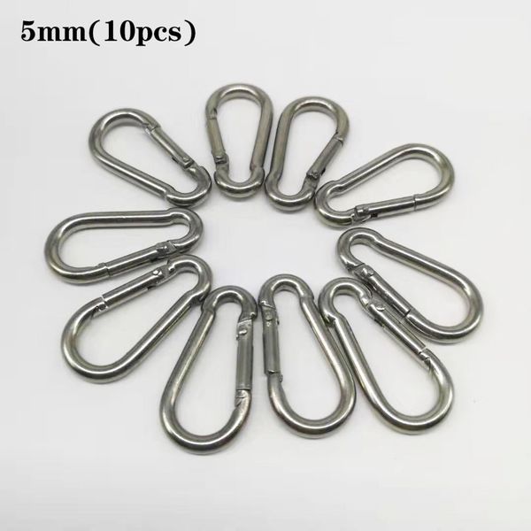 

10pcs 5mm m5 304 stainless steel snap carbine snap hooks
