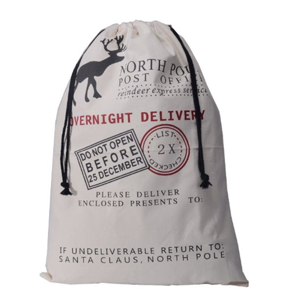 

большая рождественская сумка санта-клаус на шнуровке с оленями холст подарочные пакеты мешки новогодние украшения праздничные праздничные ат