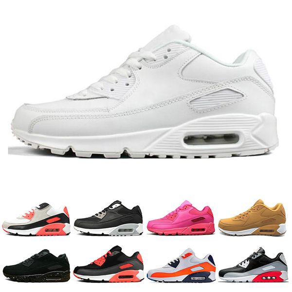 

classic triple white black mens womens running shoes yellow grey pink green mens trainers cushion surface sports sneakers size 36-45
