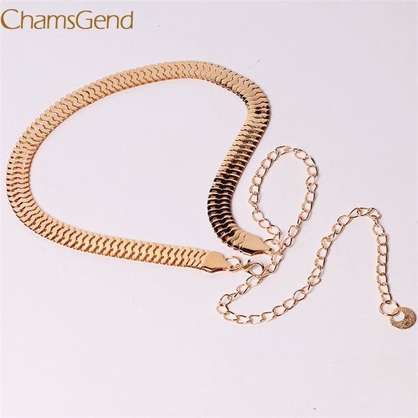 

chamsgend belt sell women lady fashion fish skin pattern metal gold chain belt waist strap dropshipping, Black;brown