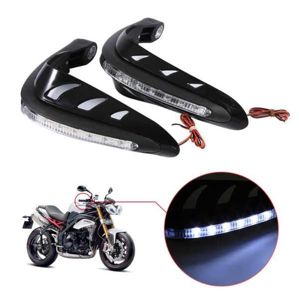 

1 pair universal handlebar hand protector led light motorcycle hand guards