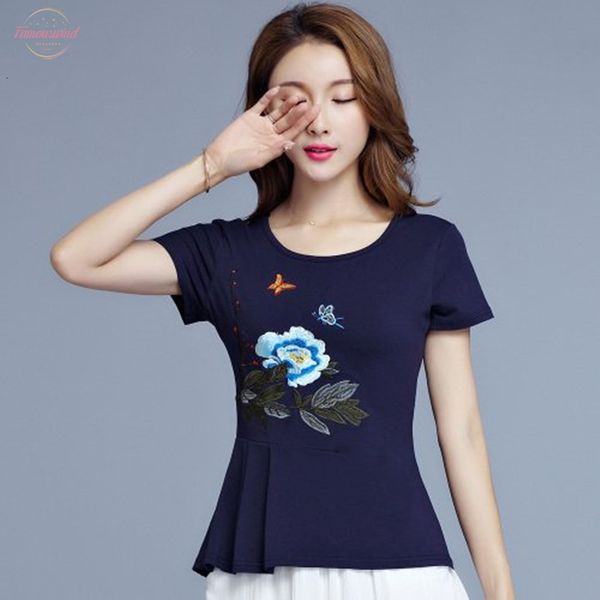 

plus size t shirt women basic white tunic 100% cotton embroidery ladies summer casual 4xl 5xl 6xl