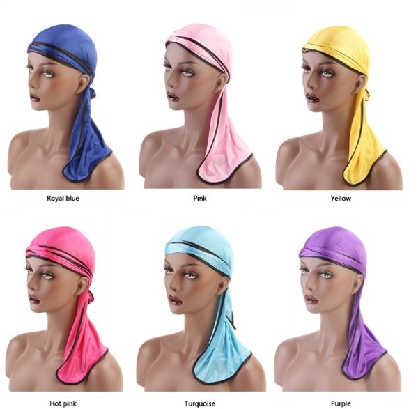 

tail hats durag designer silky women hair with hat silk long pirate skull skull for mens bonnets lqfnk, White;black