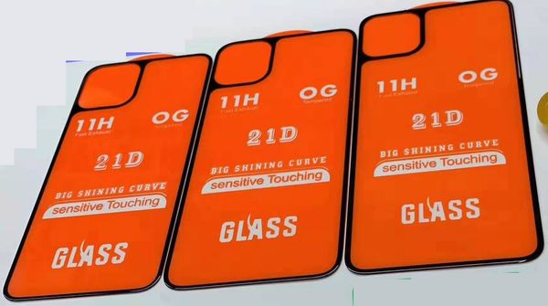 Zurück 21D Vollständige Abdeckung Vollkleber Gehärtetes Glas Displayschutzfolie Für iPhone 11 PRO max 200 TEILE/LOS
