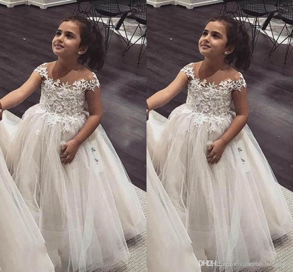 

ball gown flower girls dresses sheer neck cap sleeves lace tulle princess children wedding dresses infant toddler birthday party dresses7857, White;blue