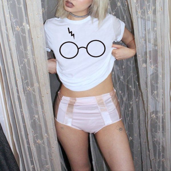 

pattern printing casual multicolor women's glasses t-shirt glasses pattern printing casual multicolor women's t-shirt, White