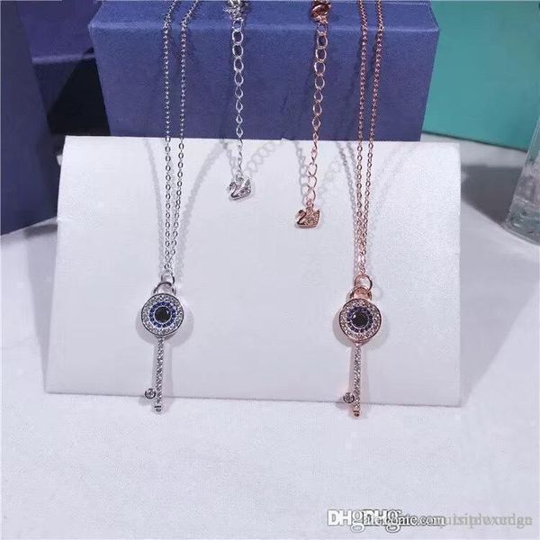 

swarovski crystal evil eye luxury designer jewelry woman necklace european new 925 silver necklace christmas party jewelry gift