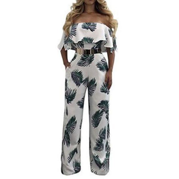 

women's jumpsuits & rompers women clubwear short sleeve playsuit floral print womens jumpsuit long trousers pants femmes combinaisons, Black;white