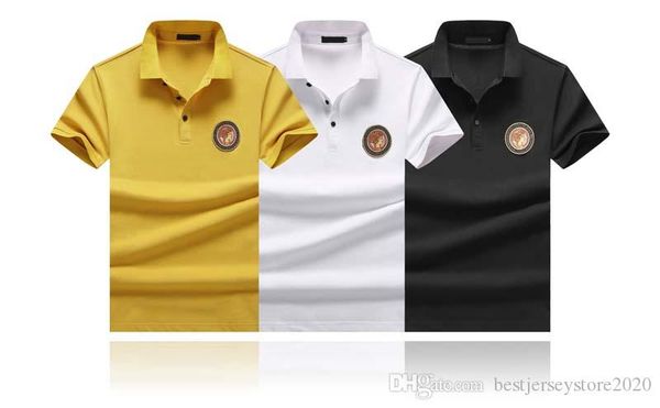 

новые 2020 мужская футболка polos бренд пони вышивка одежда мужская тканевые буквы поло футболки воротник случайные футболки, White;black