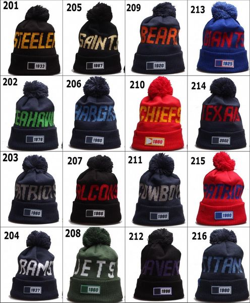 

wholesale 100th anniversary 2019 new sideline beanies hats american football 32 teams sport knit caps mens winter skullies mixed order, Blue;gray