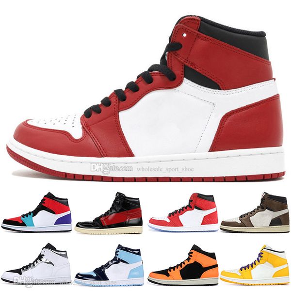 

new 1 high og travis scotts basketball shoes spiderman rookie of the year mens homage to home royal blue sport designer sneakers trainers, White;red