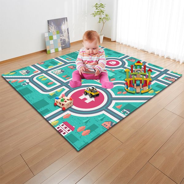 

cartoon print kids rectangle modern carpet large area rug blanket floormat for livingroom bedroom home decor