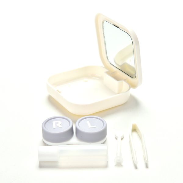 

мультфильм собака cat печать контакт lens case holder контейнер для линз цвет глаз box, Silver