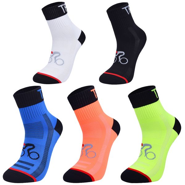 

professional outdoor sport socks running socks athletic training compression cycling basketball calcetines ciclismo, Black