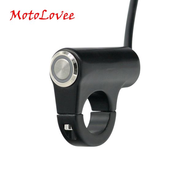 

motolovee motorcycle 22mm handlebar led aluminum alloy switch with self-locking self-reset button modification switches
