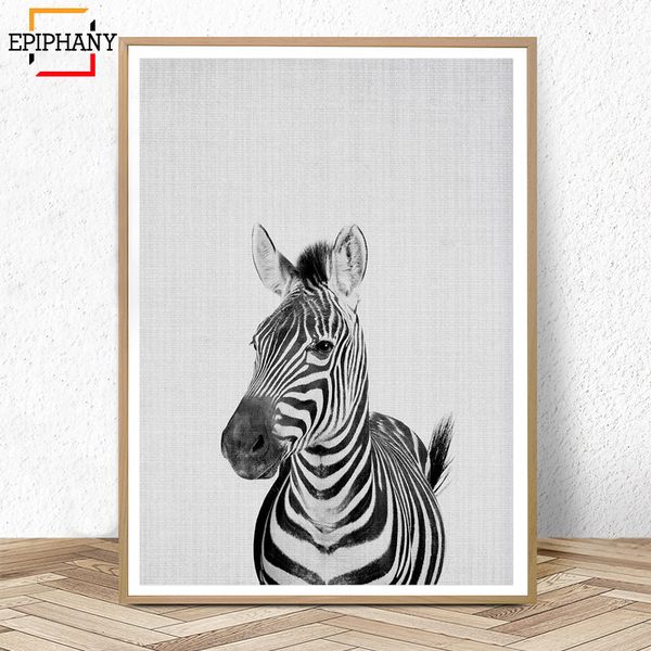 

zebra print nursery animal wall art canvas painting anime posters modern wall painting black and white pictures for kids room