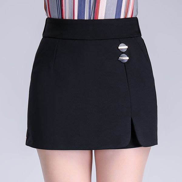 

shorts skirt women's spring autumn fashion high waist middle-aged mother elastic suit black shorts skirt female summer 2020 a867