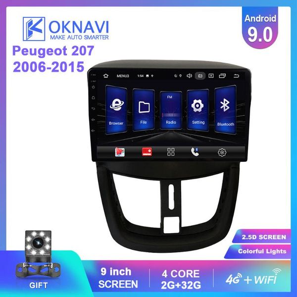 

oknavi android 9.0 car multimedia player for 207 2006 2008 2009-2016 gps navigation stereo 4g radio 2 din no dvd swc car dvd