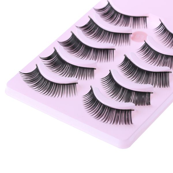 

5 pairs cotton natural eyelash extension handmade long thick false eyelashes makeup black fake eye lashes beauty health