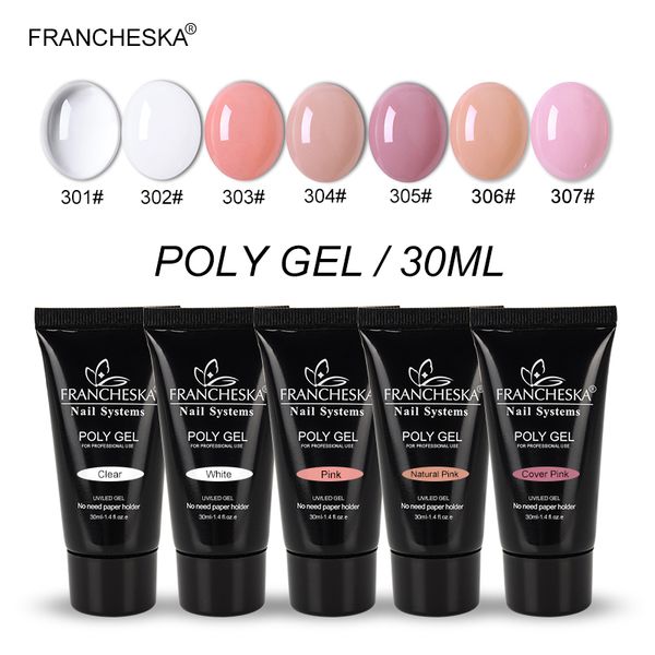 

30g polygel poly gel quick building polygel crystal jelly hard poli gel acrylic oje soak off nail extension slip solution, Red;pink