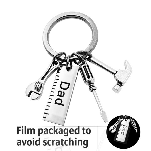 

new dad letters keychains creative hammer screwdriver wrench keyring handbag decors tassel hanging pendant father's day gifts n