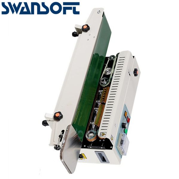 

swansoft 770 continuous band sealer horizontal bag sealing packing machine 110v ca