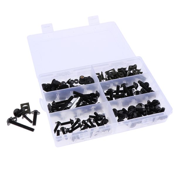 

170pcs unviersal мотоцикл полный обтекателя комплект болтов крепленийсертификаты зажимы винты