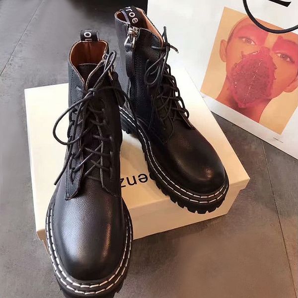 

limited 2019 autumnproenzaand winter net red with the students retro martin boots female casual british wind with thick with locomotive