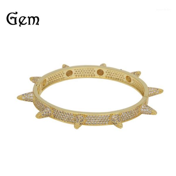 

bangle rivet bracelet hip hop man band trend cool gold sliver rose colors1, Black