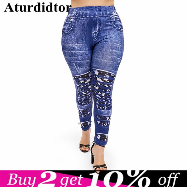 

abstract print plus size skinny leggings, Black