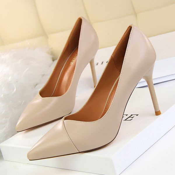 

bigtree women high heels shallow lady office shoes 2019 spring women pumps fashion wedding shoes sandals party, Black