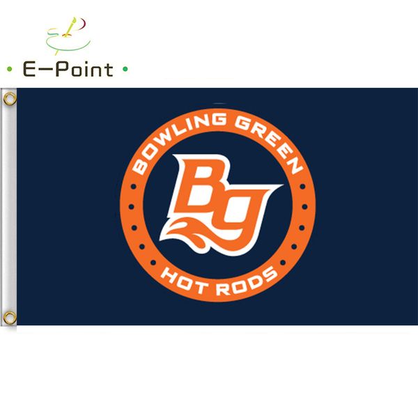 Milb Bowling Verde Hot Rods Bandeira 3 * 5FT (90cm * 150cm) Poliéster Banner Decoração Flying Home Garden Festive presentes