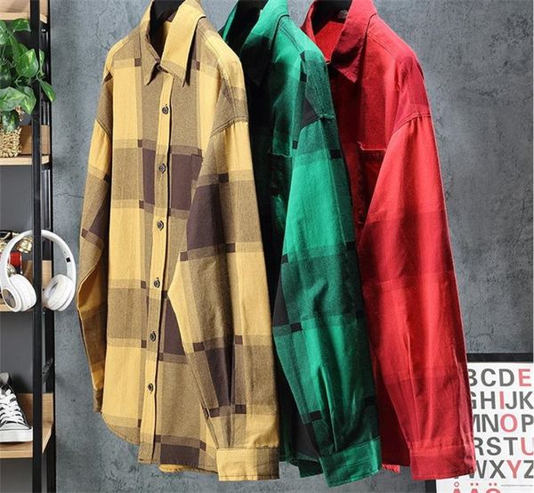 

designer plaid mens cardigan coat autumn casual loose long sleeves fashion stand collar outerwear male clothing, Black;brown