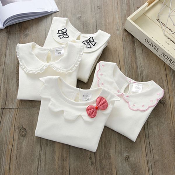 

baby girls blouse spring autumn kids shirt toddler long seelve blouses children clothes girl infant 70~130, White;black