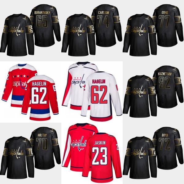 

70 Braden Holtby 2019 Golden Edition Washington Capitals 92 Evgeny Kuznetsov 72 Travis Boyd T. J. Oshie John Carlson Andre Burakovsky Jersey