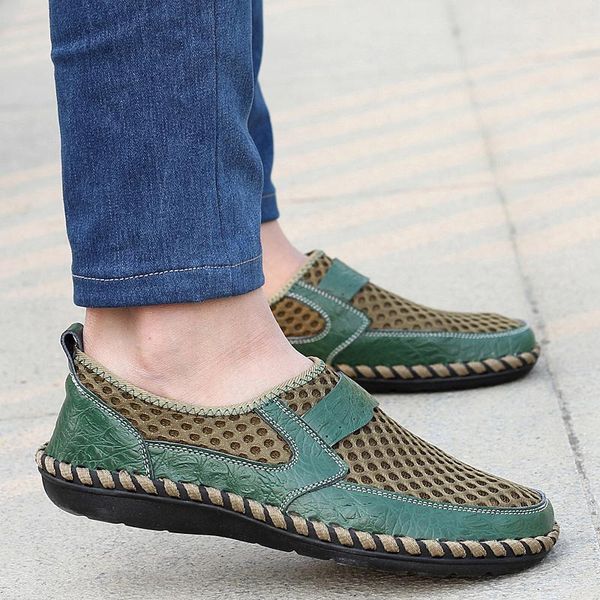

sports shoes men sneakers 2019 new fashion solid sneakers men shoes slip on leather mesh breathable casual, Black