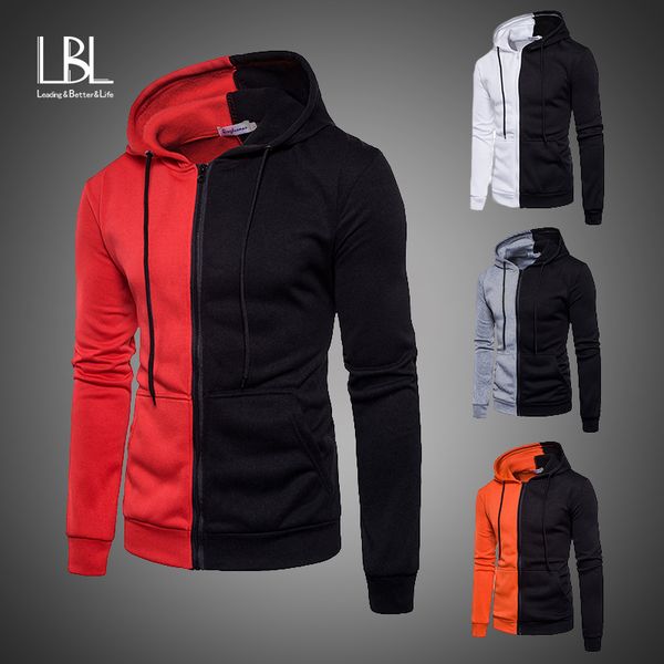 

hooded bomber jacket men 2018 sportswear patchwork sweatshirt zipper casual coat mens moletom masculino fleece hoodies tracksuit, Black