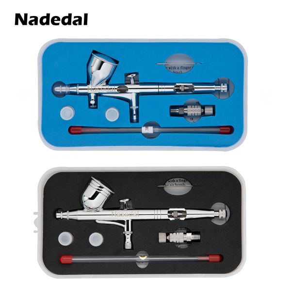 

nasedal nt-180t/nt-130t dual-action spray gun 0.2/0.3/0.5mm 9cc/7cc gravity feed airbrush kit set for art craft model body nail