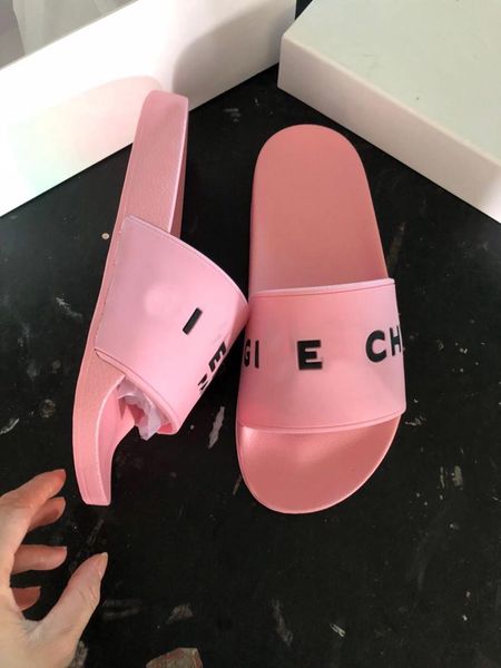 

star designer rubber slippers fashion slide sandals slippers for men women with original box designer beach flip flops slipper, Black