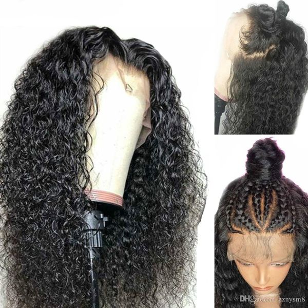 

eseewigs 13x6 lace front human hair wigs curly deep part 360 lace frontal wig pre plucked natural baby hair brazilian remy hair, Black