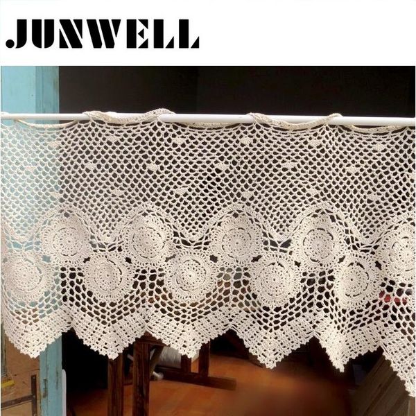 2019 100 Cotton Crochet Curtain Valance Hand Work Kitchen Curtain