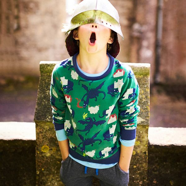 

biniduckling toddler spring autumn baby boys sweatshirt halloween cartoon cotton long sleeve kids clothes children's clothing, Black