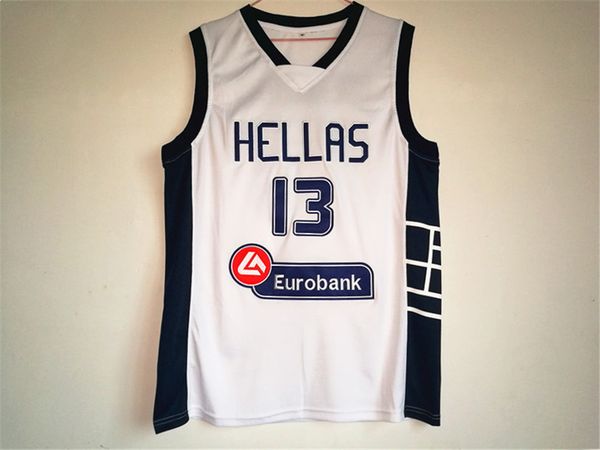 

dwayne hellas #13 giannis antetokounmpo basketball jersey - white, Black