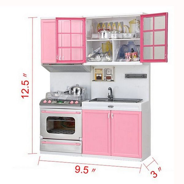 

girls abs simulation mini cabinet stove toy kids kitchen cooking set children pretend play toy doll house appliances cabinet set