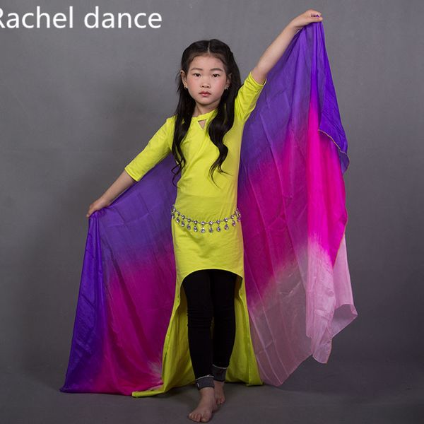 

2017 новое прибытие дети танец живота 100% натуральный шелк фаты дети / девочка этап performance шоу ручной работы шарф шелк вентилятор вуал, Black;red