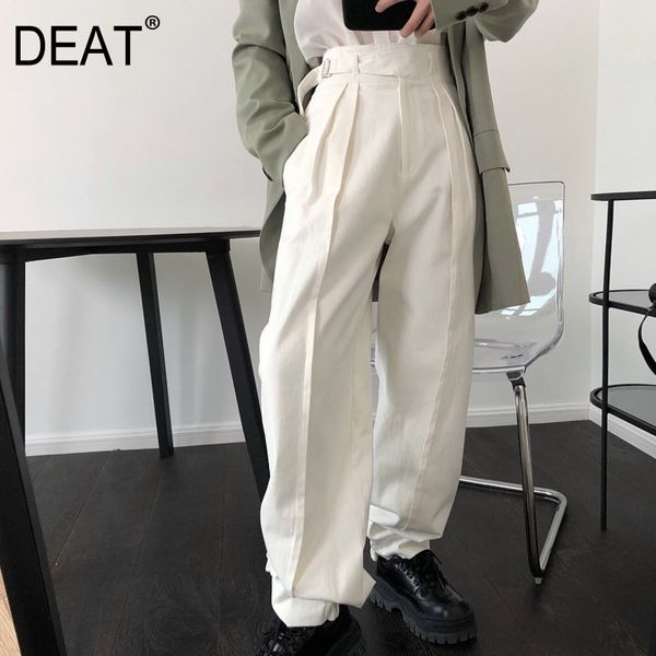 

women's pants & capris aeat 2021 spring fashion clothing high waist wide lantern bottoms harent female trousers denim wl01900l, Black;white