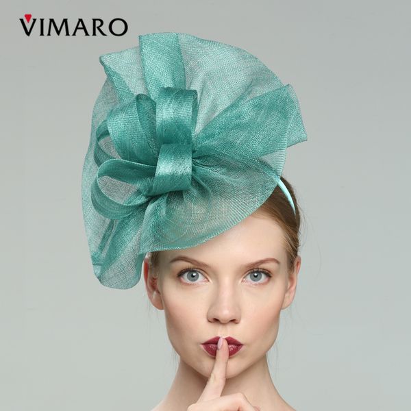 2020 Wholesale Teal Hair Fascinators Hats For Women Elegant